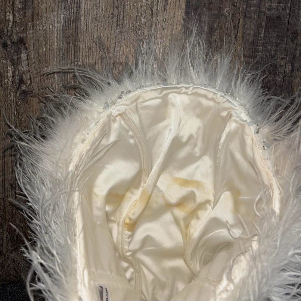 NADINE MERABI White Feather Mini Dress - Picture 10 of 10